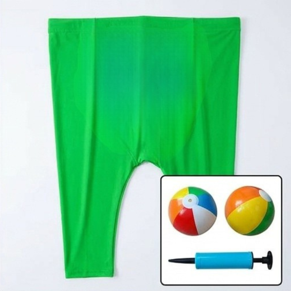Giant Granny Pants Party Game Wearable Ball Catcher with Inflatable Beach Balls and Hand Pump for Family Gatherings | Birthdays and Garden Parties