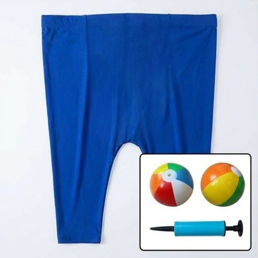 Giant Granny Pants Party Game Wearable Ball Catcher with Inflatable Beach Balls and Hand Pump for Family Gatherings | Birthdays and Garden Parties