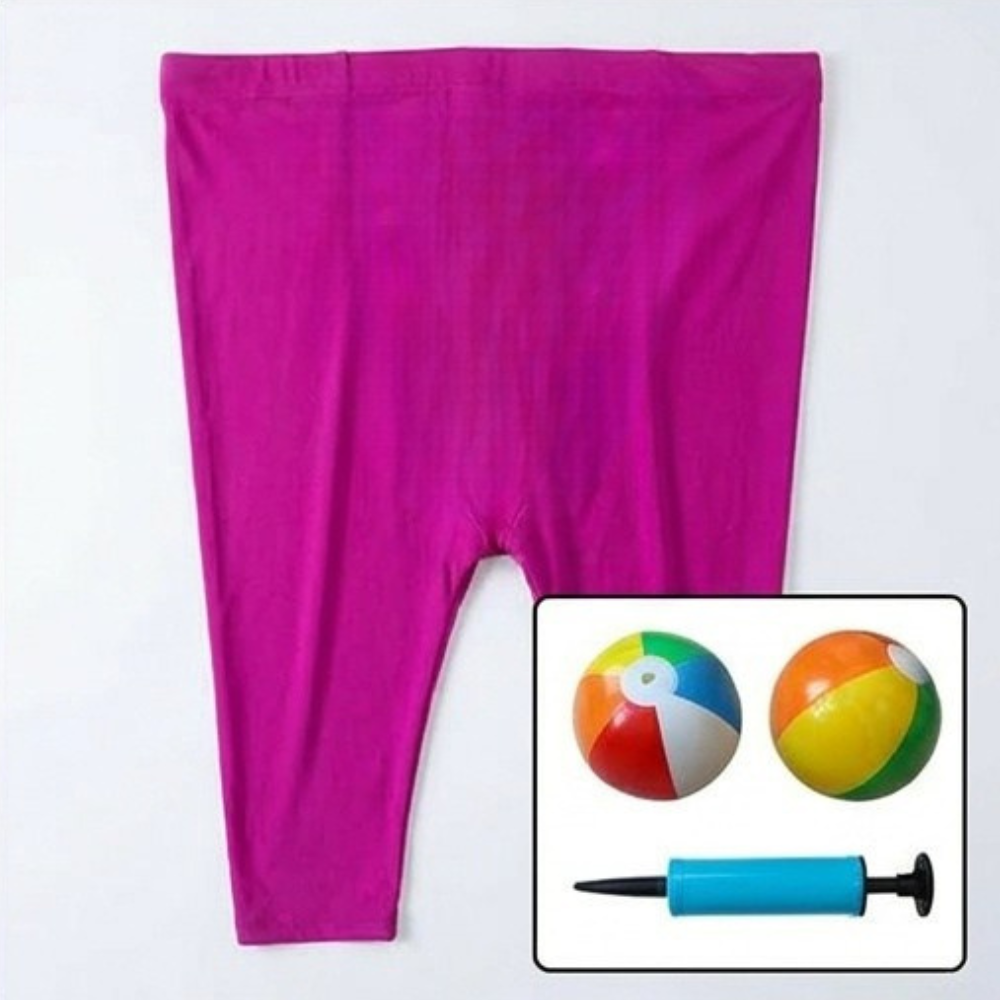 Giant Granny Pants Party Game Wearable Ball Catcher with Inflatable Beach Balls and Hand Pump for Family Gatherings | Birthdays and Garden Parties