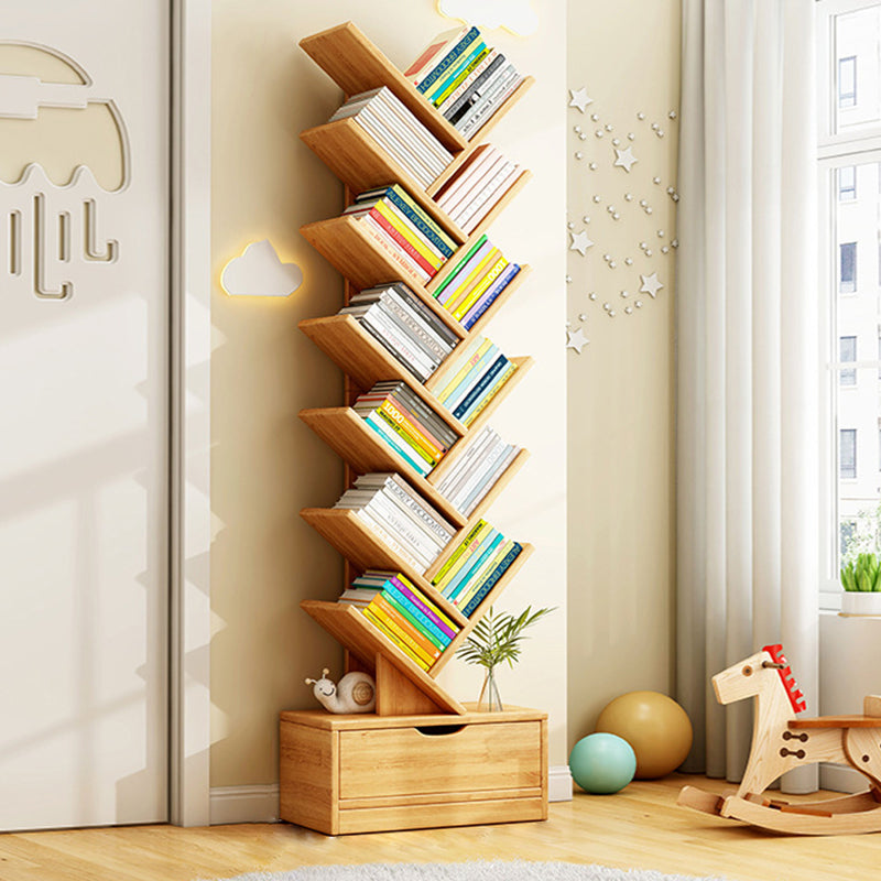 Contemporary Tiered Wooden Bookshelf Narrow Open Display Shelf Eco-Friendly Board Storage Rack for Home Office | Living Room and Bedroom