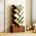 Contemporary Tiered Wooden Bookshelf Narrow Open Display Shelf Eco-Friendly Board Storage Rack for Home Office | Living Room and Bedroom