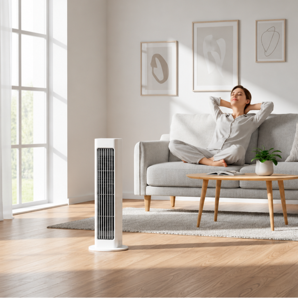 Portable Tower Fan Oscillating Cooling Fan Slim Floor Standing Electric Fan for Bedroom | Living Room and Office
