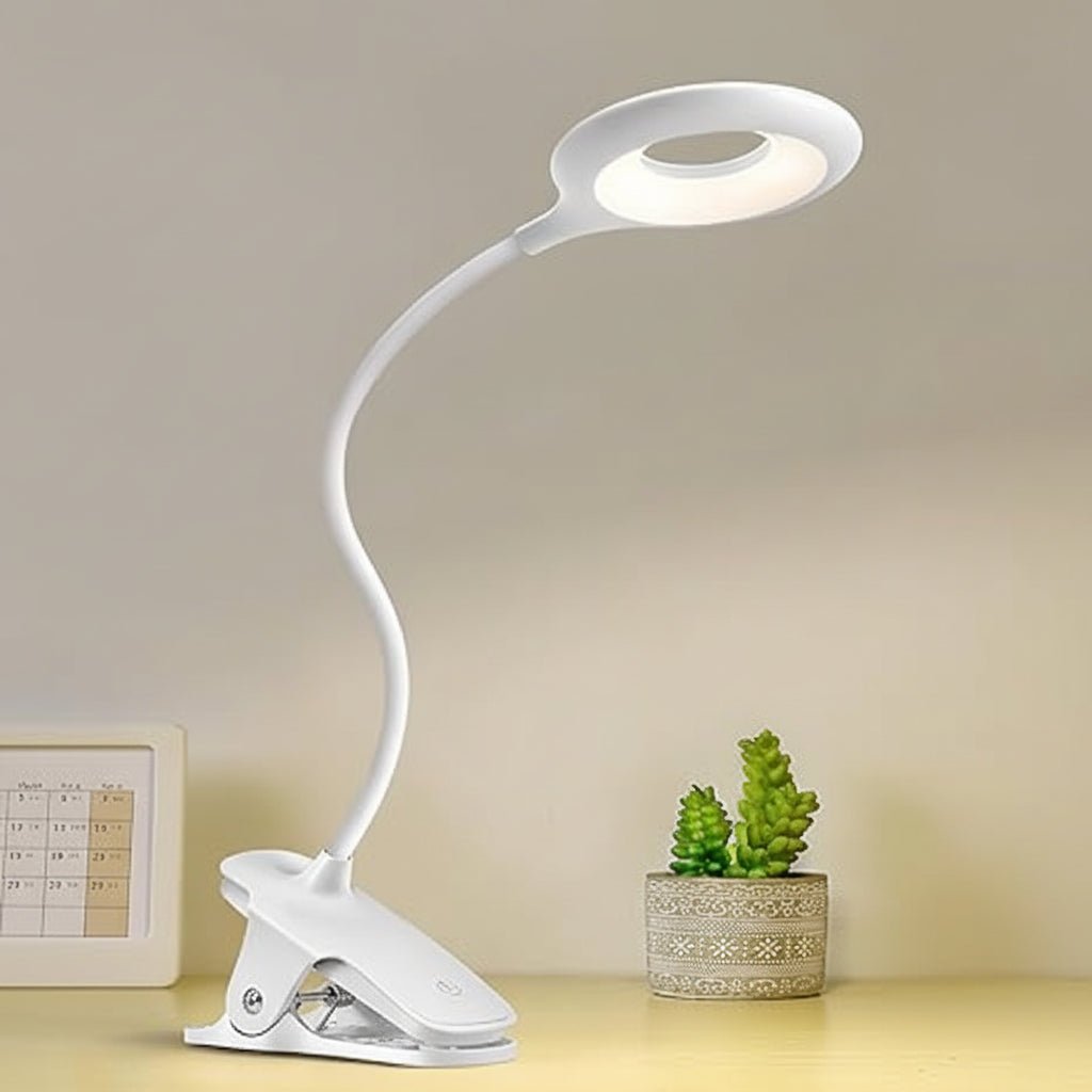 USB LED Clip Reading Lamp Dimmable Flexible Gooseneck Book Light for Bed Headboard | Desk and Shelf