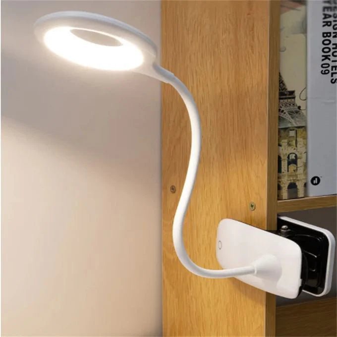 USB LED Clip Reading Lamp Dimmable Flexible Gooseneck Book Light for Bed Headboard | Desk and Shelf