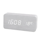 Digital Alarm Clock Wooden LED Display Silent Bedside Clock Modern Design for Bedroom | Office and Nightstand