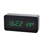 Digital Alarm Clock Wooden LED Display Silent Bedside Clock Modern Design for Bedroom | Office and Nightstand