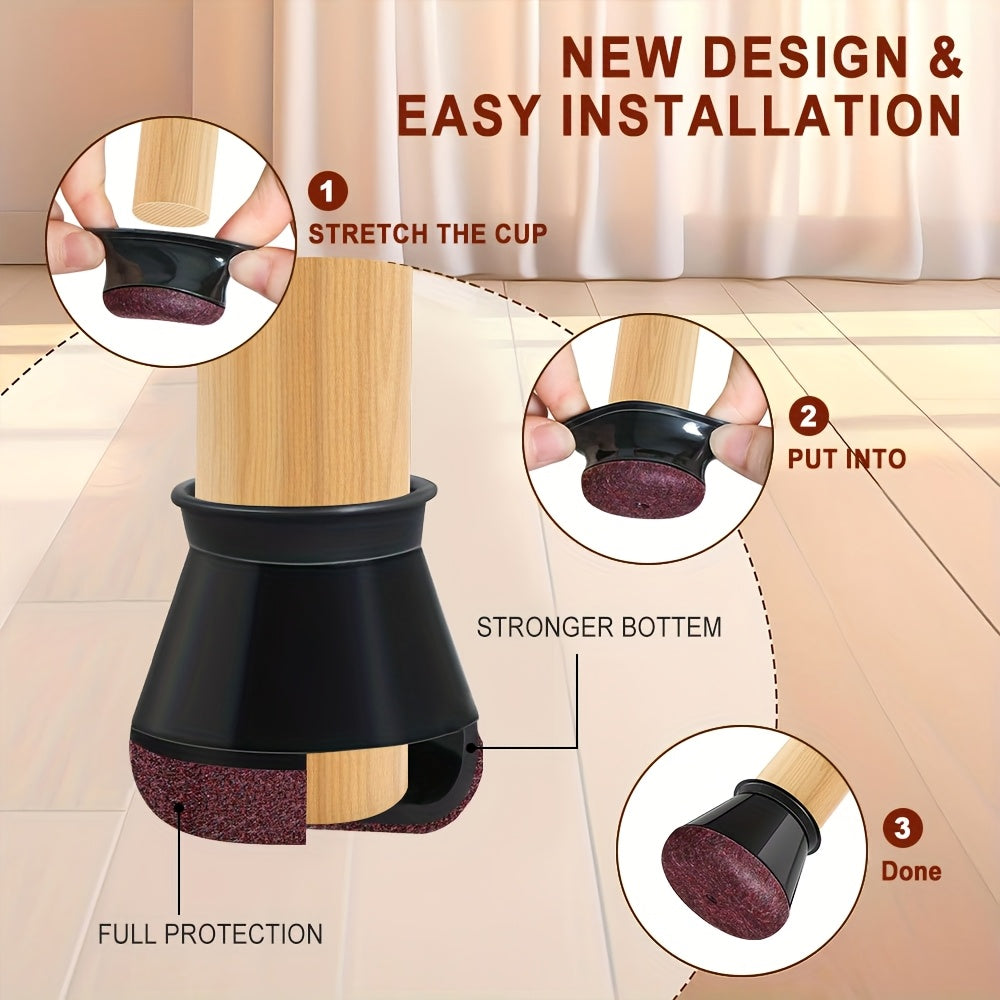 Silicone Chair Leg Floor Protectors Anti-Scratch Furniture Feet Caps Non-Slip Covers for Dining Chairs | Bar Stools and Hardwood Floors