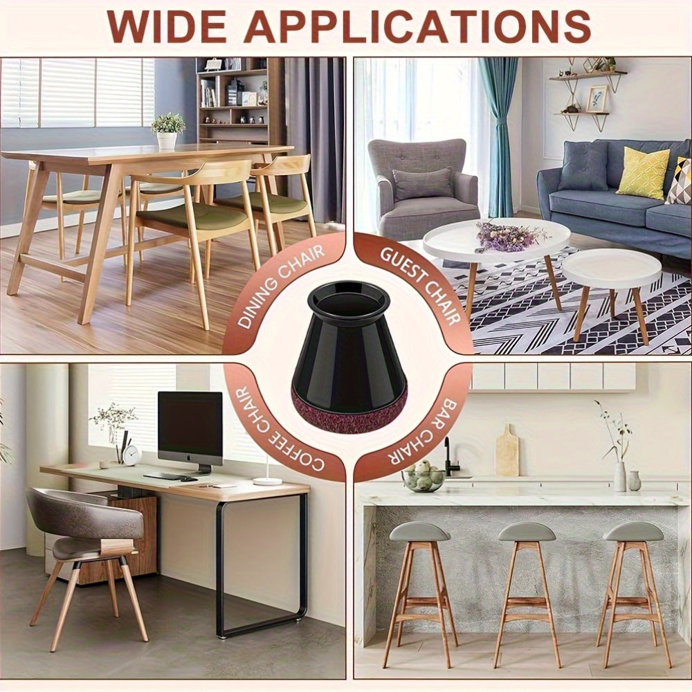 Silicone Chair Leg Floor Protectors Anti-Scratch Furniture Feet Caps Non-Slip Covers for Dining Chairs | Bar Stools and Hardwood Floors