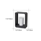 Modern Minimalist Square Frame Stainless Steel Acrylic LED Lawn Light Outdoor Landscape Post Light Hardwired or Solar for Garden | Patio and Pathway