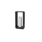 Modern Minimalist Square Frame Stainless Steel Acrylic LED Lawn Light Outdoor Landscape Post Light Hardwired or Solar for Garden | Patio and Pathway