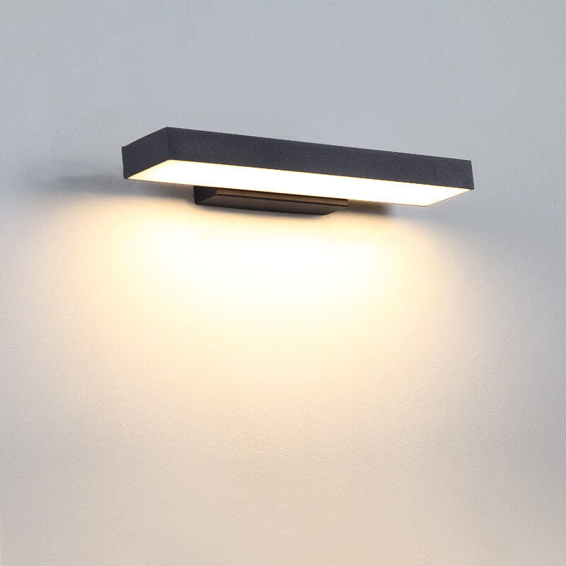 Modern Minimalist Rectangular LED Outdoor Wall Light Waterproof Stainless Steel Wall Sconce with Optional Sensor for Patio | Garden and Entrance