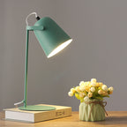 Nordic Macaron Iron Bucket Table Lamp Metal Shade Plug-In Bedside Lamp E27 for Bedroom | Living Room and Study