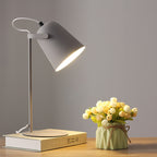 Nordic Macaron Iron Bucket Table Lamp Metal Shade Plug-In Bedside Lamp E27 for Bedroom | Living Room and Study