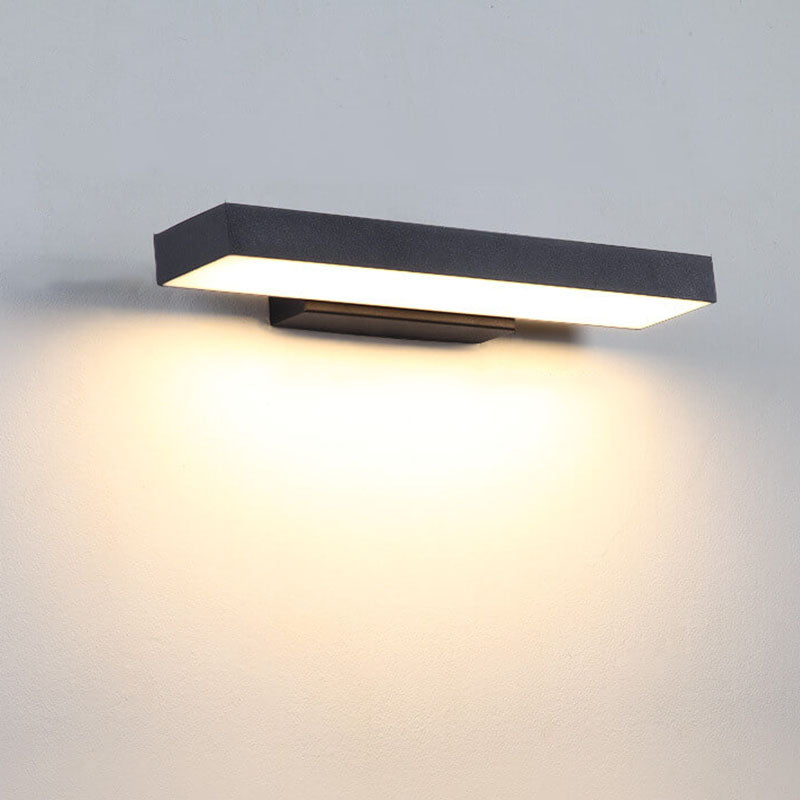 Modern Minimalist Rectangular LED Outdoor Wall Light Waterproof Stainless Steel Wall Sconce with Optional Sensor for Patio | Garden and Entrance