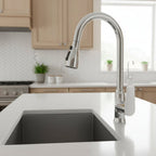 Kitchen Mixer Tap Pull-Out Spray Head Full Swivel Spout with Flexible Hose Sink Tap for Modern Kitchens