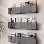 Magazine Rack Wall Mounted Acrylic Magazine Holder Minimalist Storage for Living Room | Office and Waiting Area