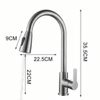 Kitchen Mixer Tap Pull-Out Spray Head Full Swivel Spout with Flexible Hose Sink Tap for Modern Kitchens