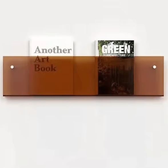 Magazine Rack Wall Mounted Acrylic Magazine Holder Minimalist Storage for Living Room | Office and Waiting Area
