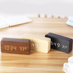 Digital Alarm Clock Wooden LED Display Silent Bedside Clock Modern Design for Bedroom | Office and Nightstand