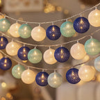 Cotton Ball String Lights LED Fairy Light Garland USB or Battery Powered Warm Glow for Bedroom | Nursery and Party Decoration
