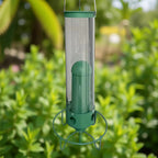 Squirrel Proof Bird Feeder Metal Hanging Tube Feeder with Weight-Activated Rotating Perch | Multi-Port Wild Bird Seed Feeder for Garden and Backyard