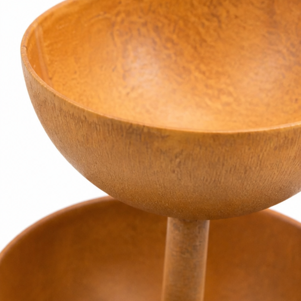 Tiered Bird Bath Garden Stake Rustic Copper Finish Iron Cascading Rain Bowls for Birds | Butterflies and Garden Borders