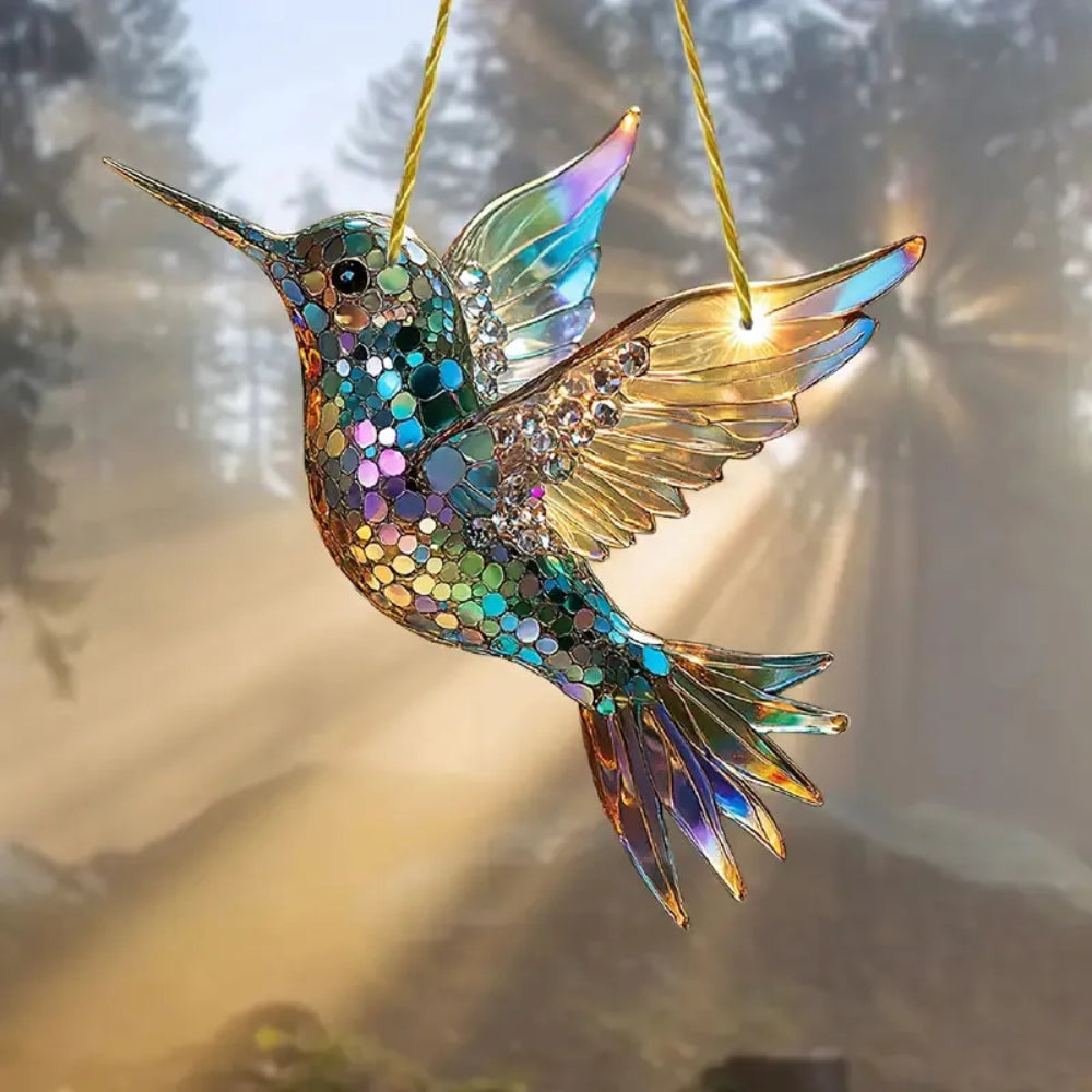 Bird Window Suncatcher Acrylic Hanging Wall Art Ornament with Chain for Kitchen | Bedroom | Porch and Garden