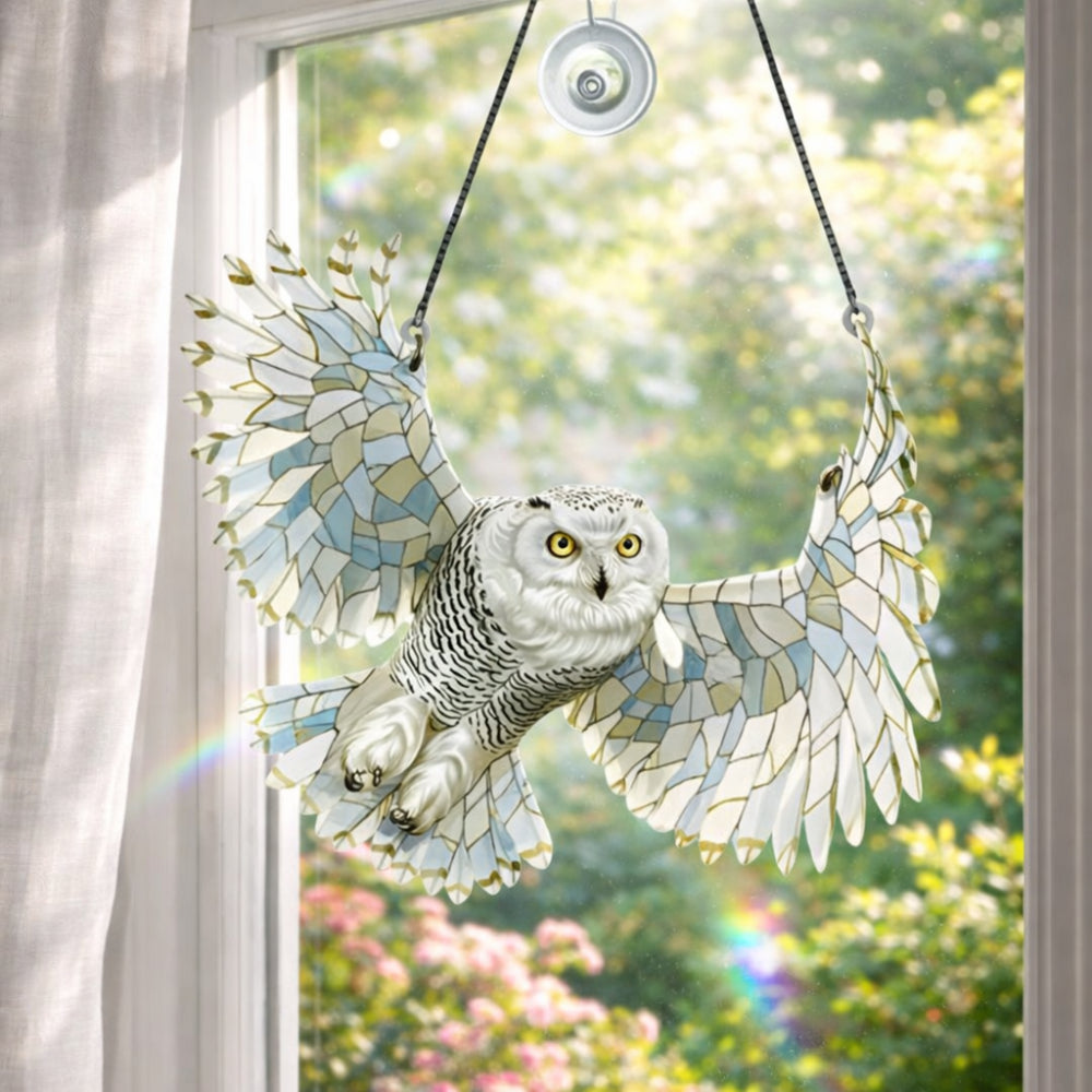 Bird Window Suncatcher Acrylic Hanging Wall Art Ornament with Chain for Kitchen | Bedroom | Porch and Garden