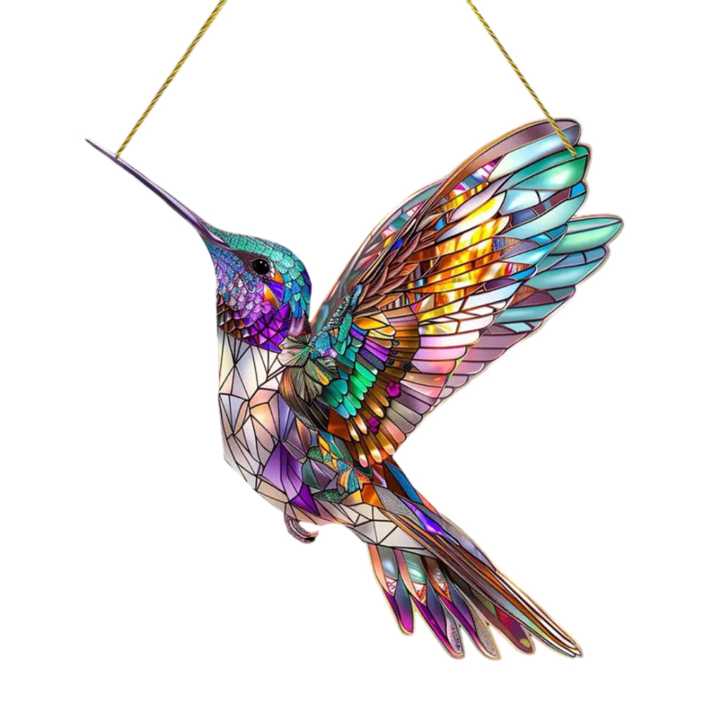Bird Window Suncatcher Acrylic Hanging Wall Art Ornament with Chain for Kitchen | Bedroom | Porch and Garden
