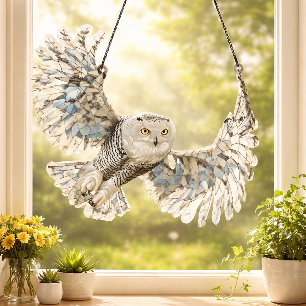 Bird Window Suncatcher Acrylic Hanging Wall Art Ornament with Chain for Kitchen | Bedroom | Porch and Garden