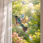 Bird Window Suncatcher Acrylic Hanging Wall Art Ornament with Chain for Kitchen | Bedroom | Porch and Garden
