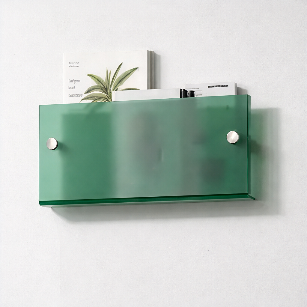 Acrylic Floating Wall Shelf Magazine Display Rack Storage Organiser with Screw or Adhesive Mounting | for Living Room | Bedroom and Office