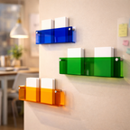 Acrylic Floating Wall Shelf Magazine Display Rack Storage Organiser with Screw or Adhesive Mounting | for Living Room | Bedroom and Office
