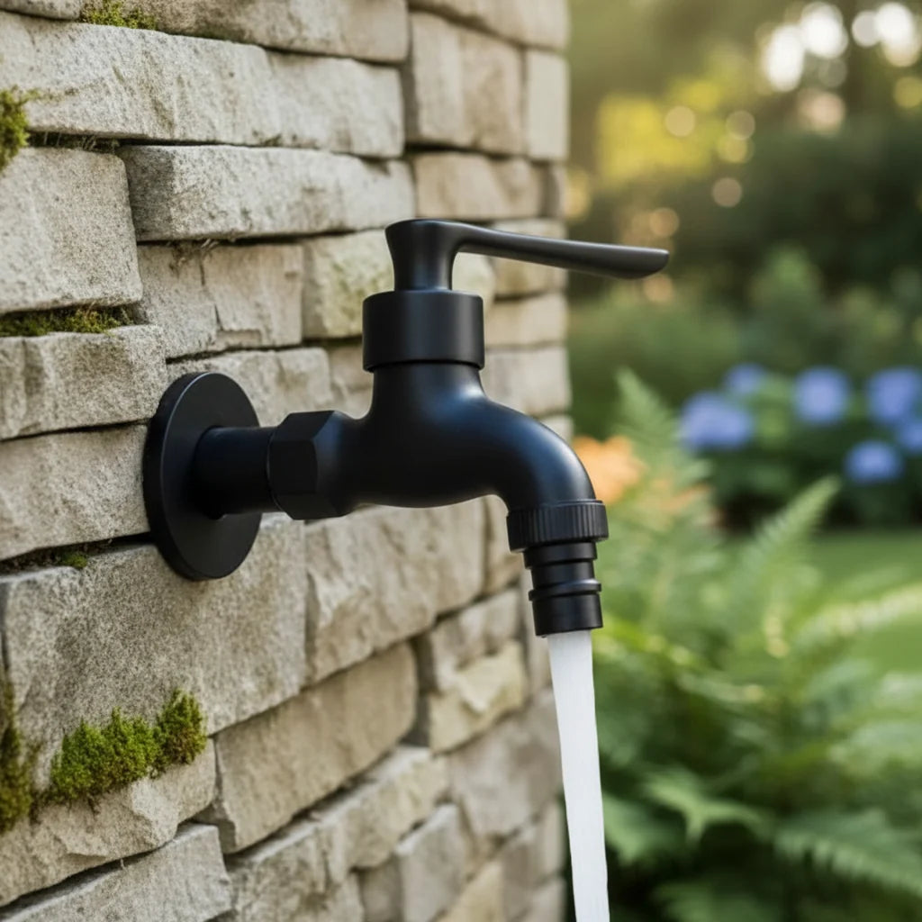 Wall Mounted Brass Tap Matte Finish Outdoor Garden and Washing Machine Water Tap for Kitchen | Bathroom and Balcony