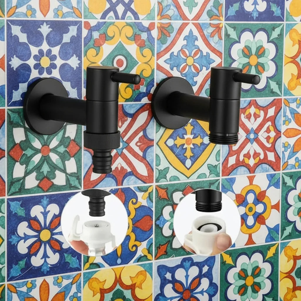 Wall Mounted Brass Tap Matte Finish Outdoor Garden and Washing Machine Water Tap for Kitchen | Bathroom and Balcony