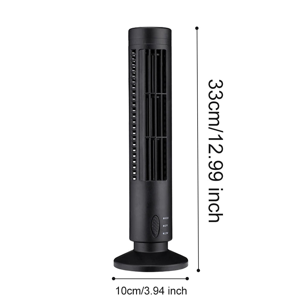 Electric Bladeless Mini Tower Cooling Desktop Fan | USB Powered