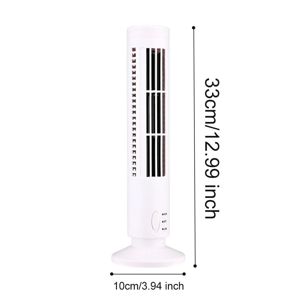 Electric Bladeless Mini Tower Cooling Desktop Fan | USB Powered