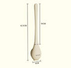 Silicone Toilet Brush with Wall Mounted Holder Flat Head Quick-Drying Hygienic Bathroom Brush Set | Adhesive Wall Hook Included