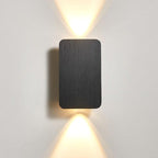 Nordic Minimalist Aluminium Rectangular Flat Panel LED Wall Sconce Twin Light Hardwired Wall Light for Hallway | Bedroom and Living Room