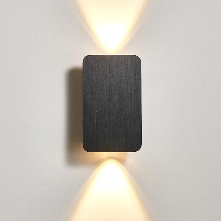Nordic Minimalist Aluminium Rectangular Flat Panel LED Wall Sconce Twin Light Hardwired Wall Light for Hallway | Bedroom and Living Room