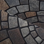 Half-Circle Mosaic Door Mat Semi-Round Stone-Effect Entrance Mat Non-Slip Polyester Indoor Outdoor Doormat for Front Door | Patio and Laundry