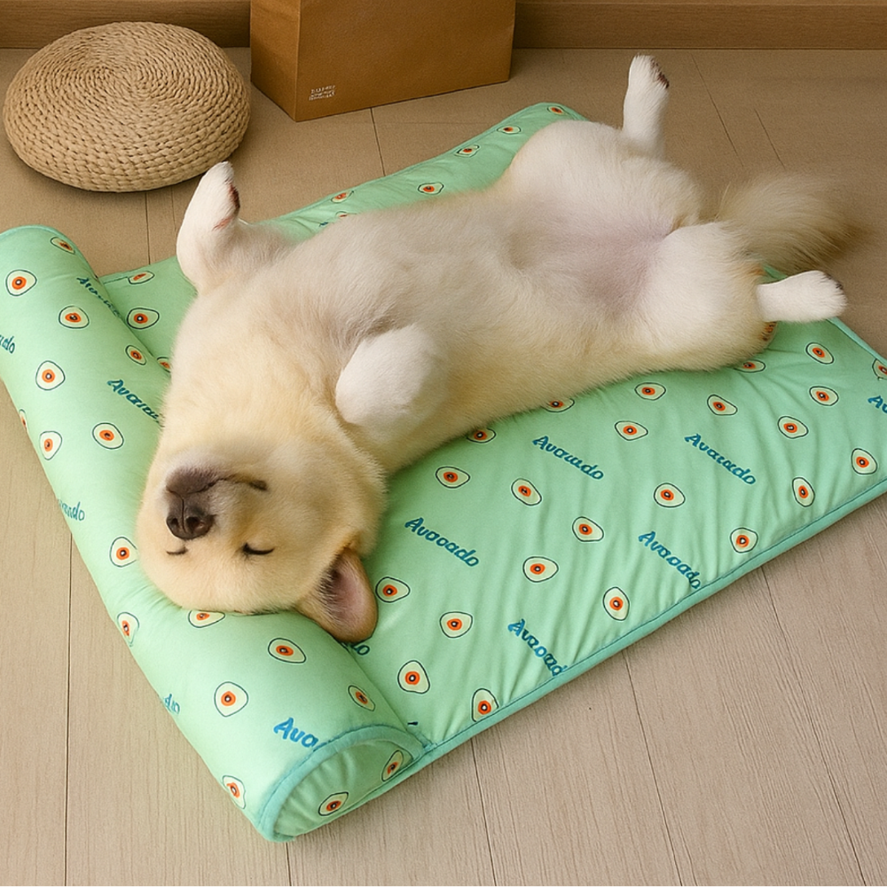 Pet Cooling Mat for Dogs and Cats Self-Cooling Pad with Fruit and Bear Designs | No Water or Electricity | for Crate | Floor and Travel