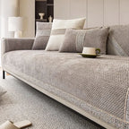 Non-Slip Sofa Cover Linen-Look Knitted Couch Protector Machine Washable Pet-Friendly for Armchair | Sofa and Sectional