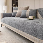 Non-Slip Sofa Cover Linen-Look Knitted Couch Protector Machine Washable Pet-Friendly for Armchair | Sofa and Sectional