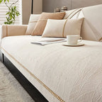 Non-Slip Sofa Cover Linen-Look Knitted Couch Protector Machine Washable Pet-Friendly for Armchair | Sofa and Sectional
