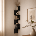 Corner Wall Shelf Multi-Tier Floating Corner Shelves MDF Wall Mounted Storage for Living Room | Bedroom | Office and Hallway