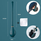 Silicone Toilet Brush with Wall Mounted Holder Flat Head Quick-Drying Hygienic Bathroom Brush Set | Adhesive Wall Hook Included