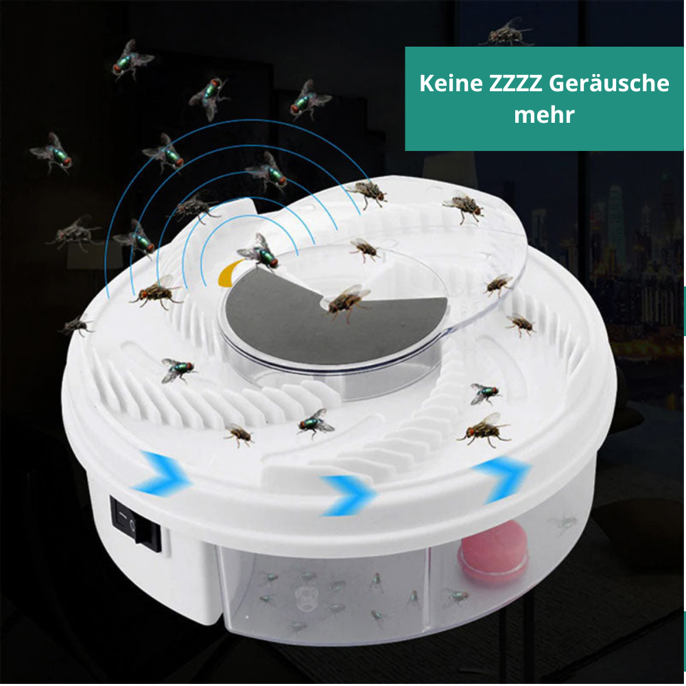 Electric Fly Trap USB Powered Quiet Indoor Fly Catcher with Rotating Arm and Bait Tray for Kitchen | Patio and Outdoor Dining