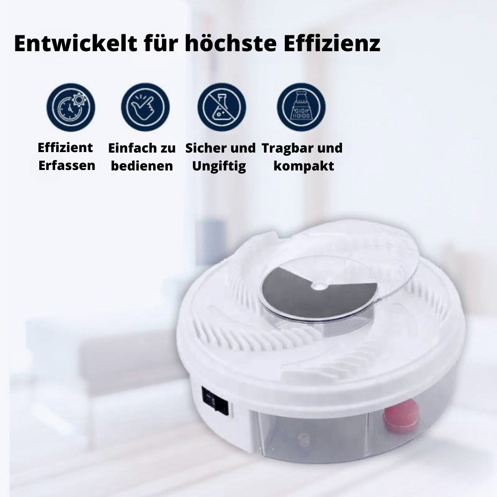 Electric Fly Trap USB Powered Quiet Indoor Fly Catcher with Rotating Arm and Bait Tray for Kitchen | Patio and Outdoor Dining