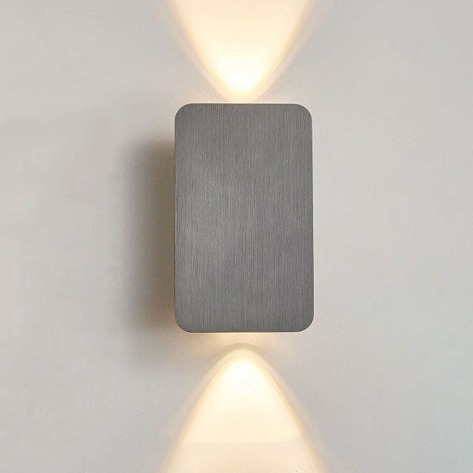 Nordic Minimalist Aluminium Rectangular Flat Panel LED Wall Sconce Twin Light Hardwired Wall Light for Hallway | Bedroom and Living Room